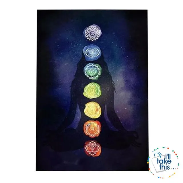 🧘 7 Chakra Colored, Mandala Blanket/Rainbow Stripes Tapestry Yoga Mats - Ideal for Yoga, Pilates Class