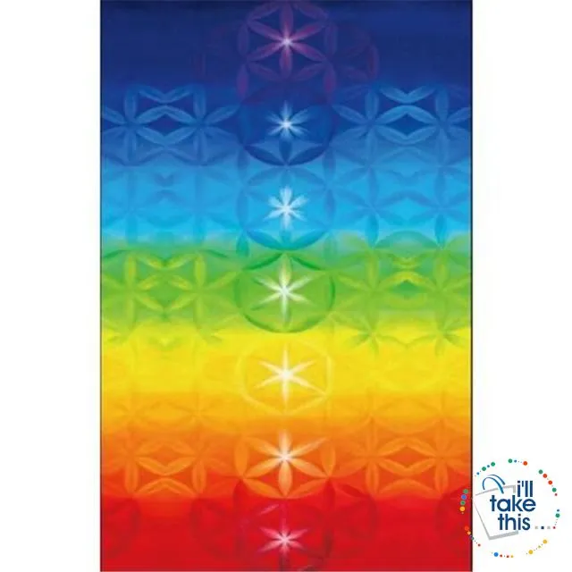 🧘 7 Chakra Colored, Mandala Blanket/Rainbow Stripes Tapestry Yoga Mats - Ideal for Yoga, Pilates Class