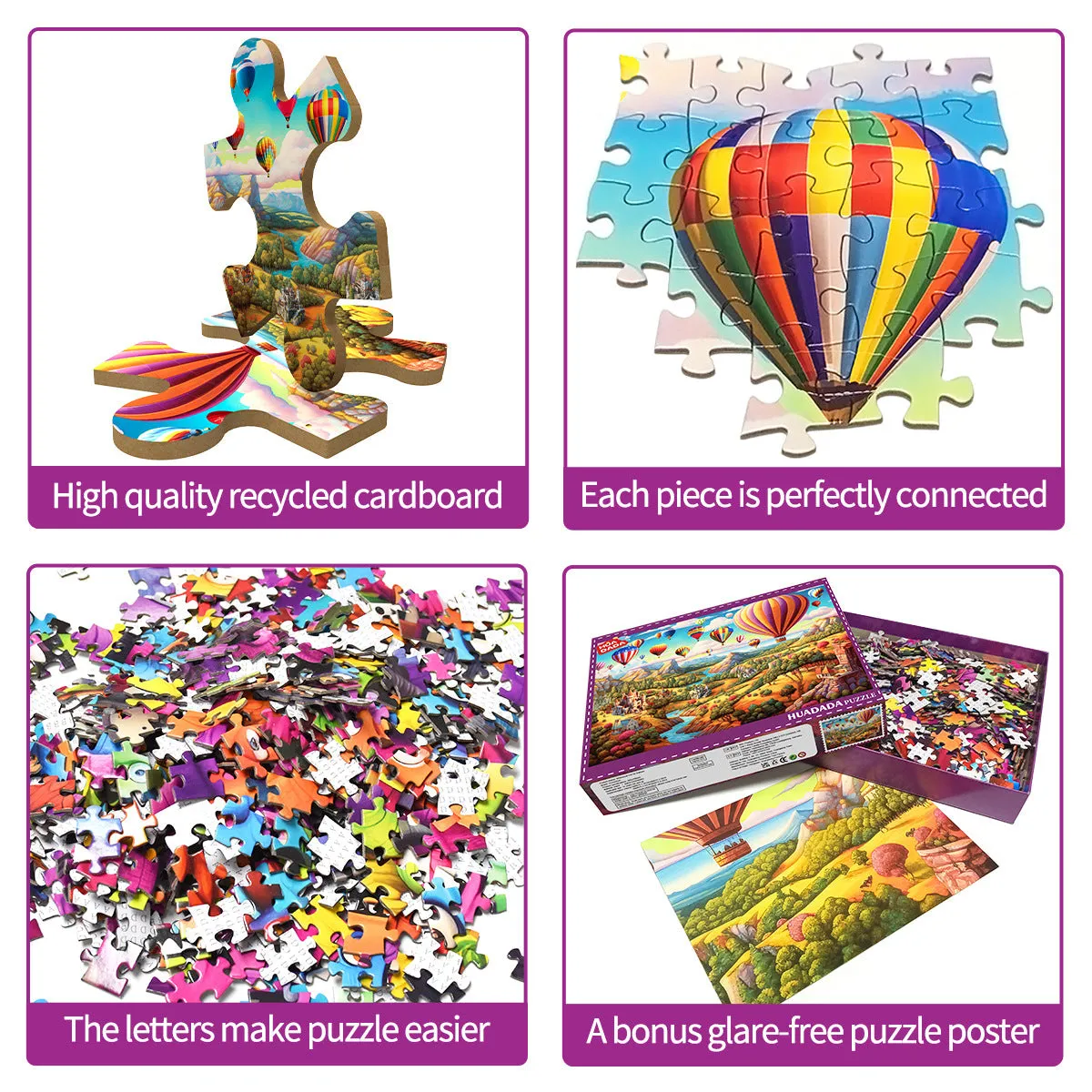 1000-Piece Hot Air Balloon Adventure Jigsaw Puzzle for Adults | High Difficulty | Scenic Puzzle for Relaxation & Cognitive Enhancement