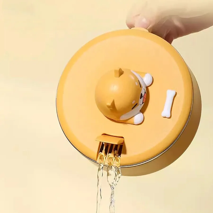 1.2l Cartoon Dog Noodle Bowl With Lid and Spoon