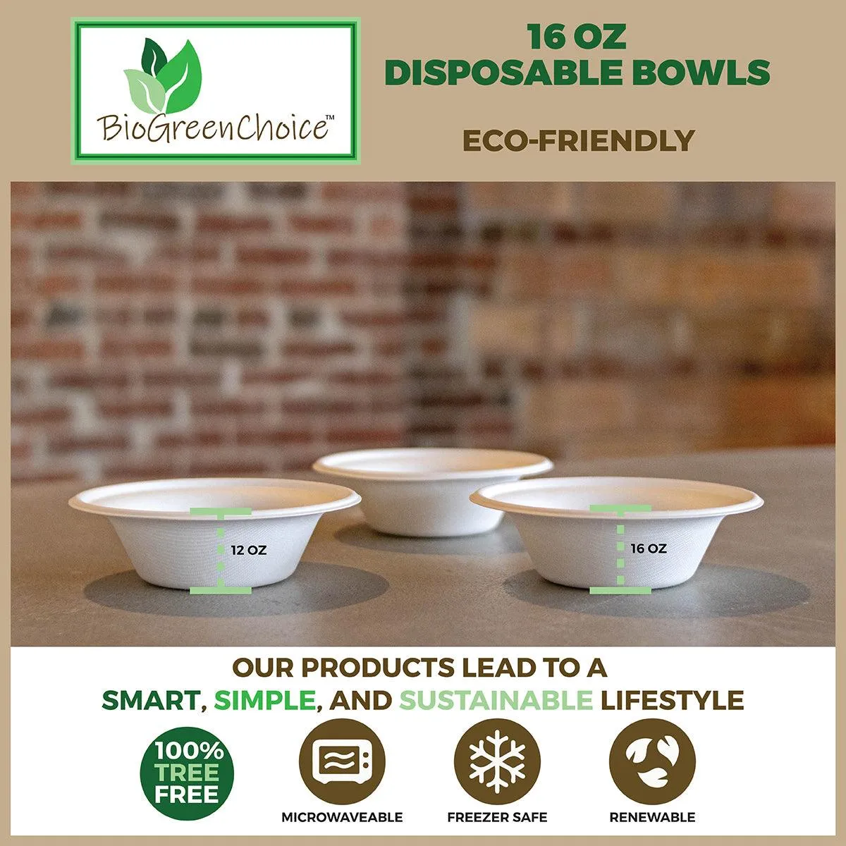 16 oz Eco-Friendly Disposable Soup Bowl