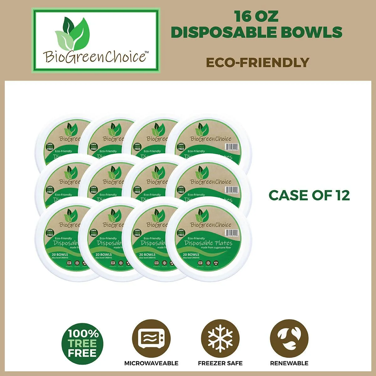 16 oz Eco-Friendly Disposable Soup Bowl