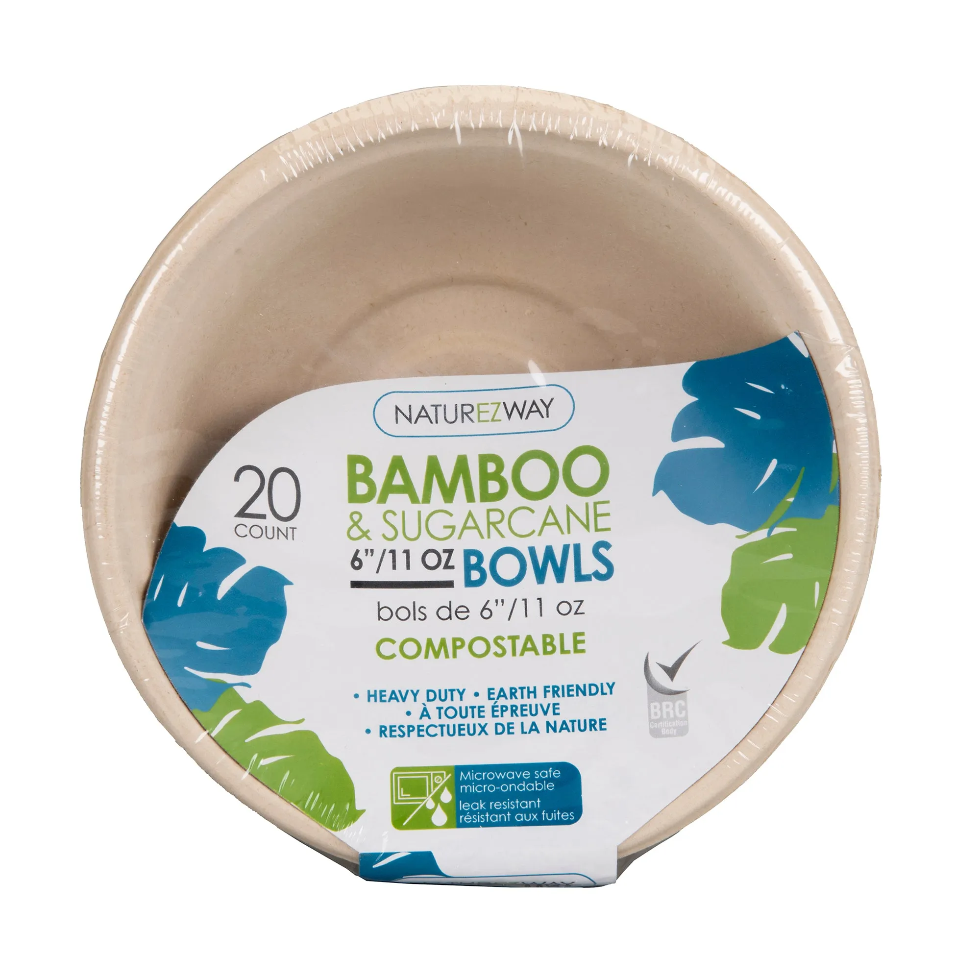 (20 PACK) 6" Inch Bamboo 11.oz Round Bowls