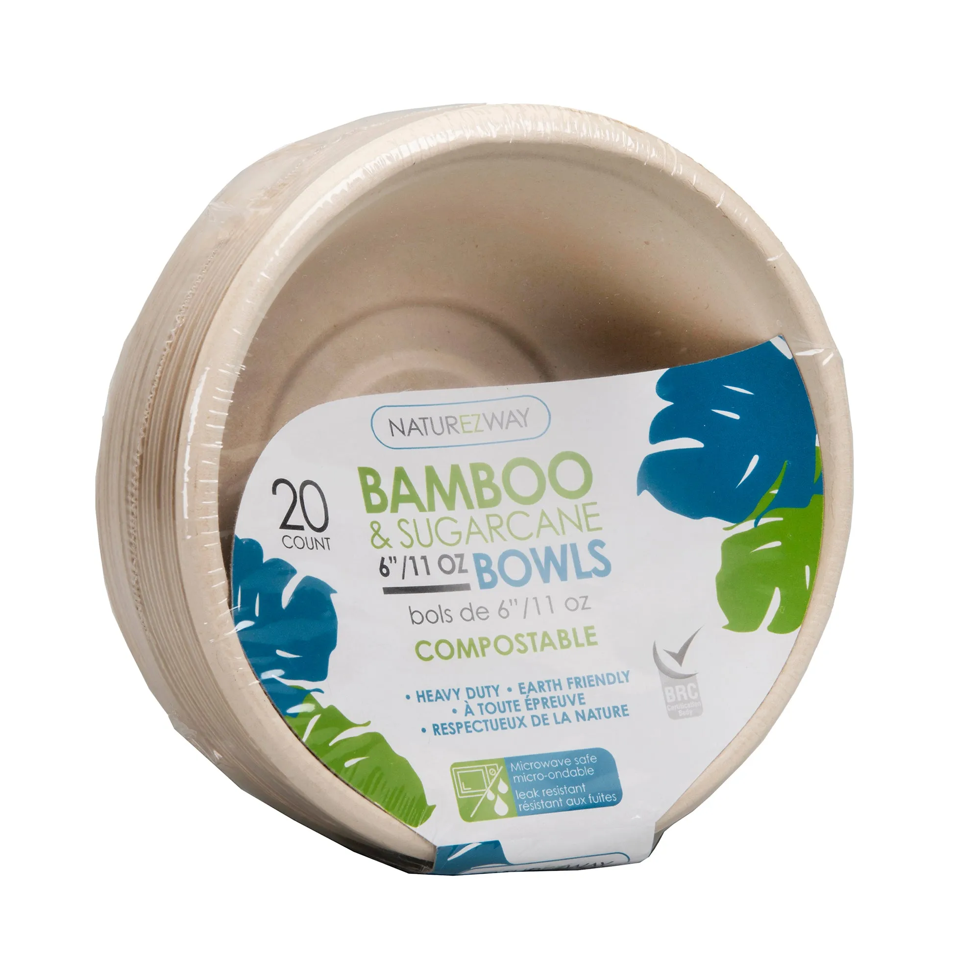 (20 PACK) 6" Inch Bamboo 11.oz Round Bowls