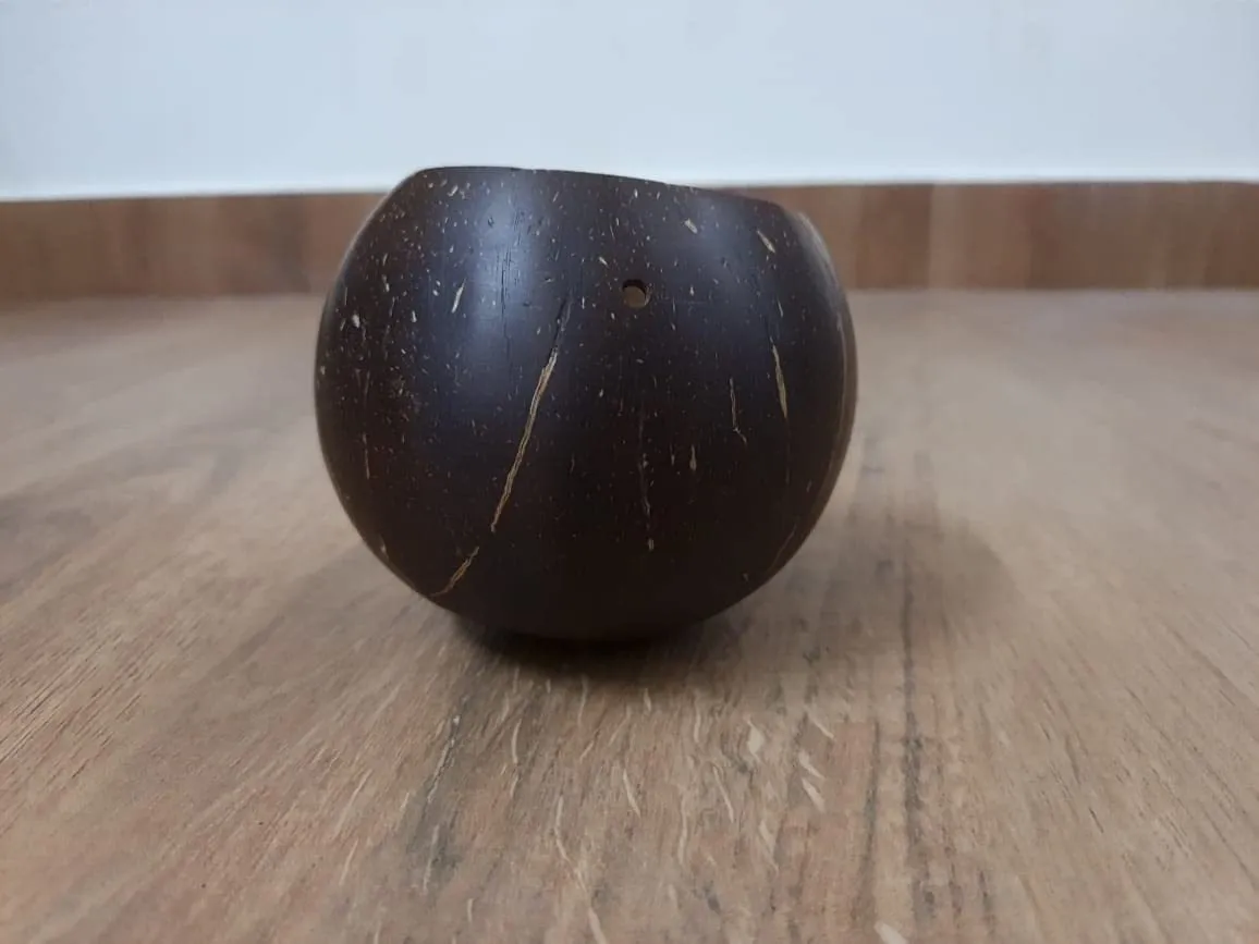 3 Coconut shell bowls with Jute thread for storage