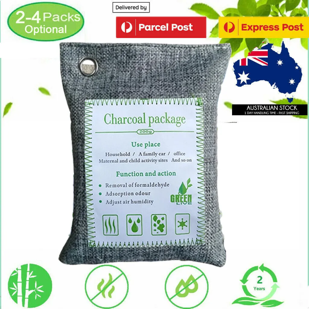 30PCS Air Purifying Bags | Activated Bamboo Charcoal Freshener | For Car Home Shoes | 200g