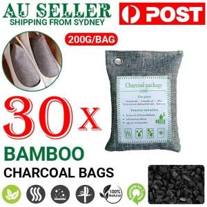 30PCS Air Purifying Bags | Activated Bamboo Charcoal Freshener | For Car Home Shoes | 200g
