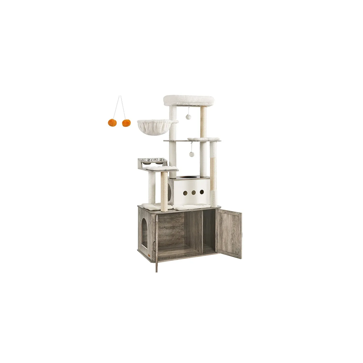 66.9-Inch Cat Condo with Food Stationr
