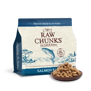 Absolute Bites Raw Chunks Freeze Dried Raw Food for Cats & Kittens - Salmon Recipe (280g)