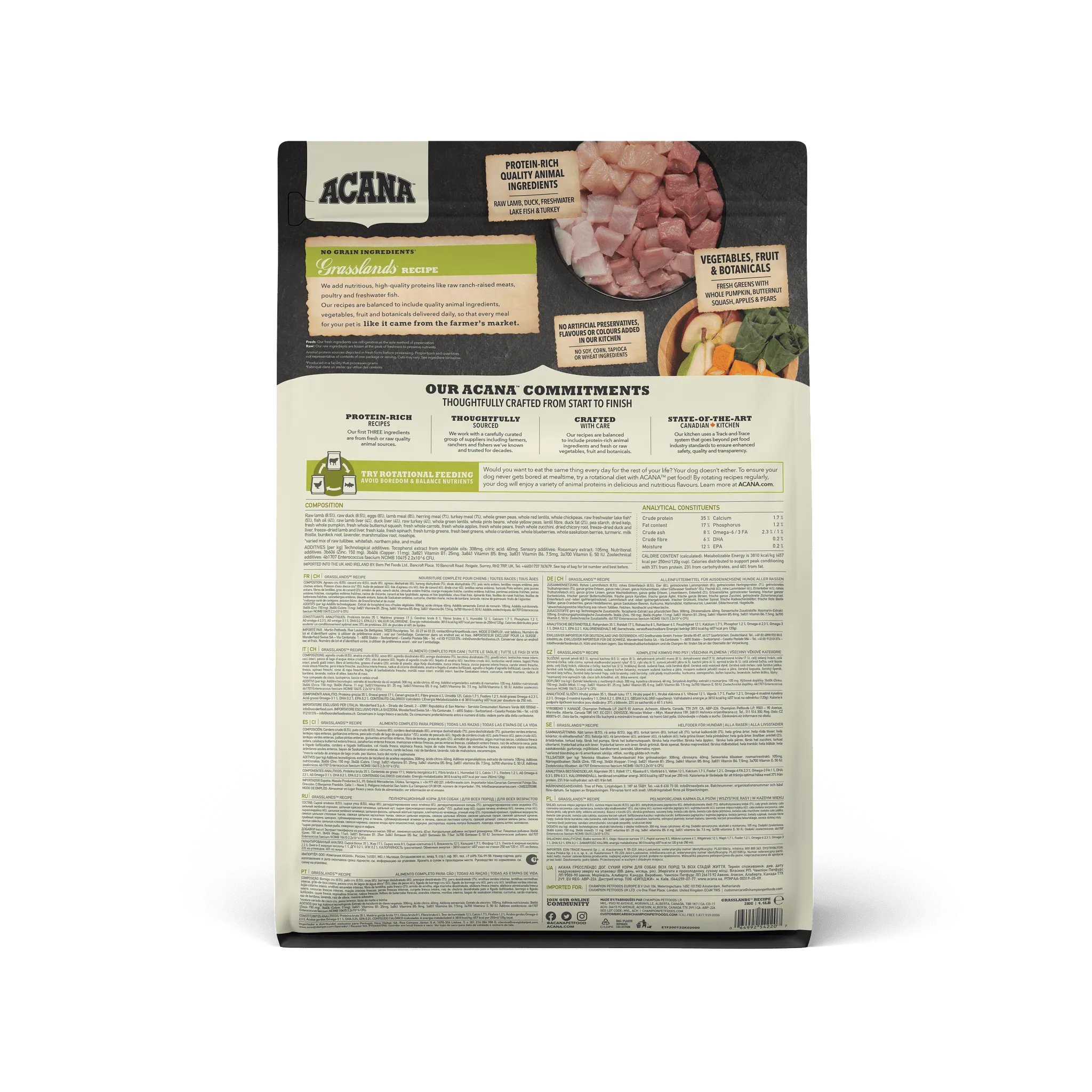 Acana Highest Protein Grasslands Dry Dog Food Recipe