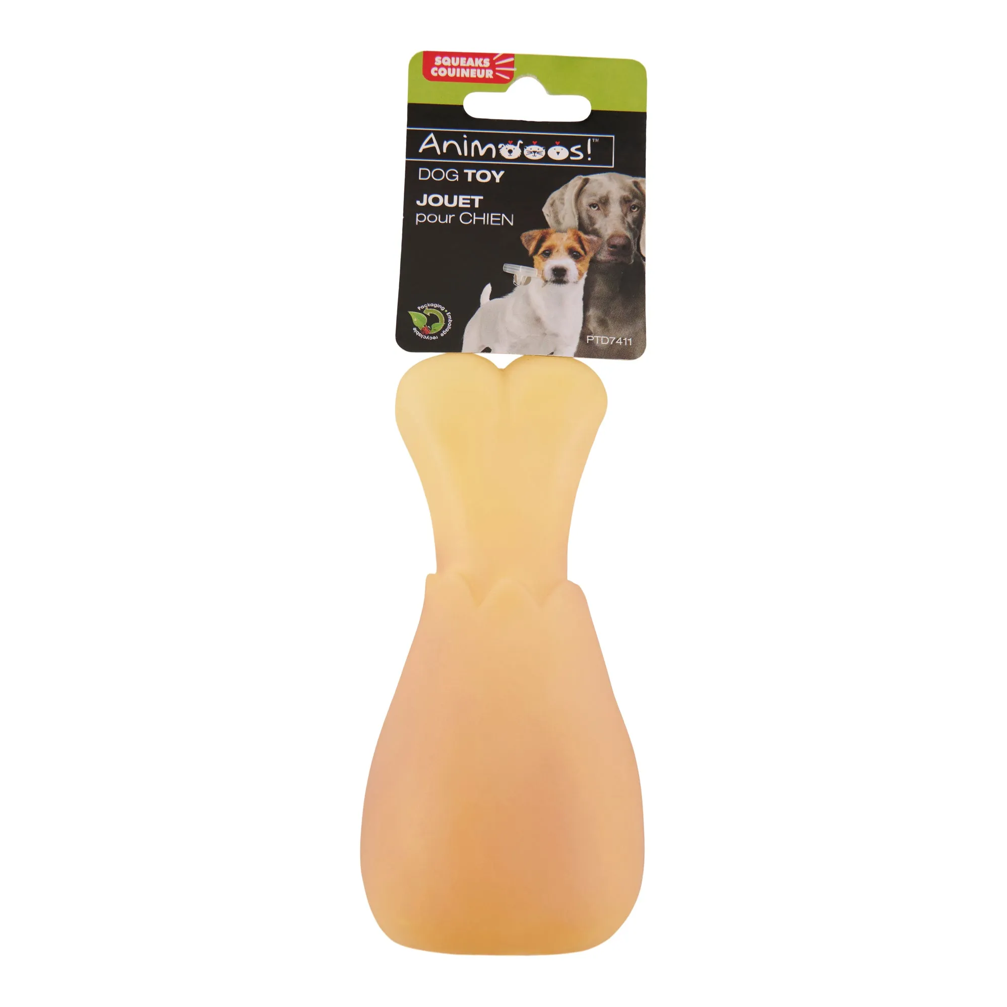 Animooos! Vinyl Drumstick Dog Toy
