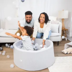 Ball Pit   200 Pit Balls - Light Grey with Porcelain & Pewter Balls