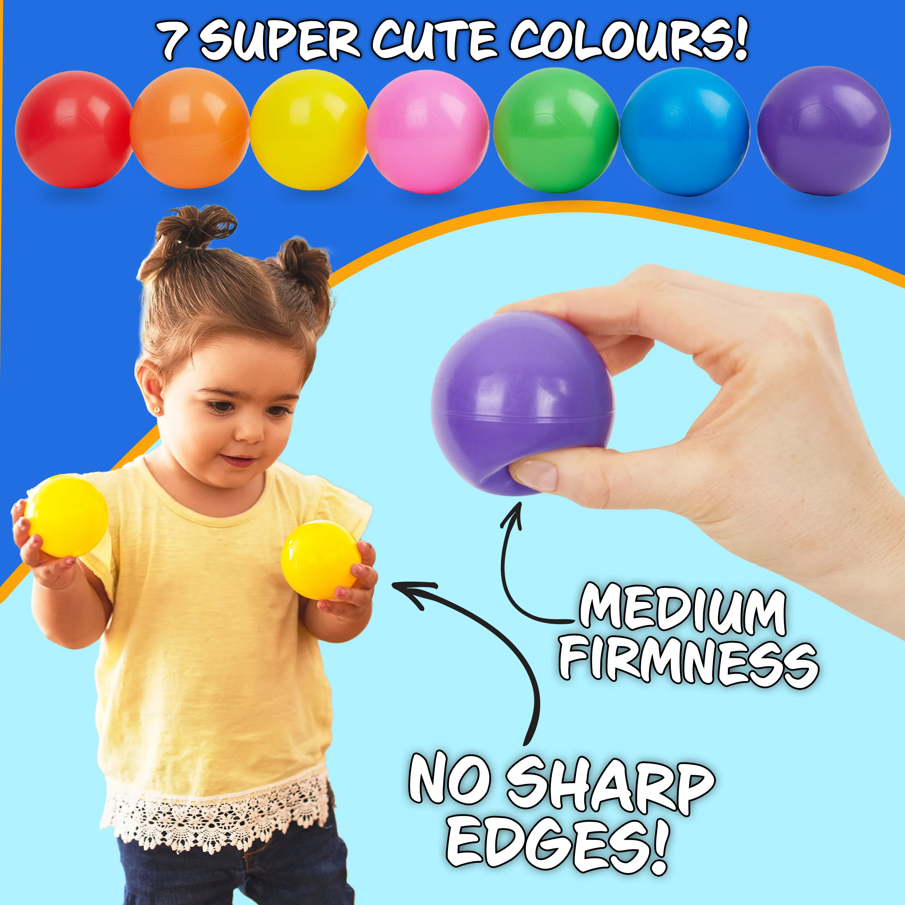 Ball Pit Balls Summer Outdoor Indoor Soft Balls for Kids  - 300 balls