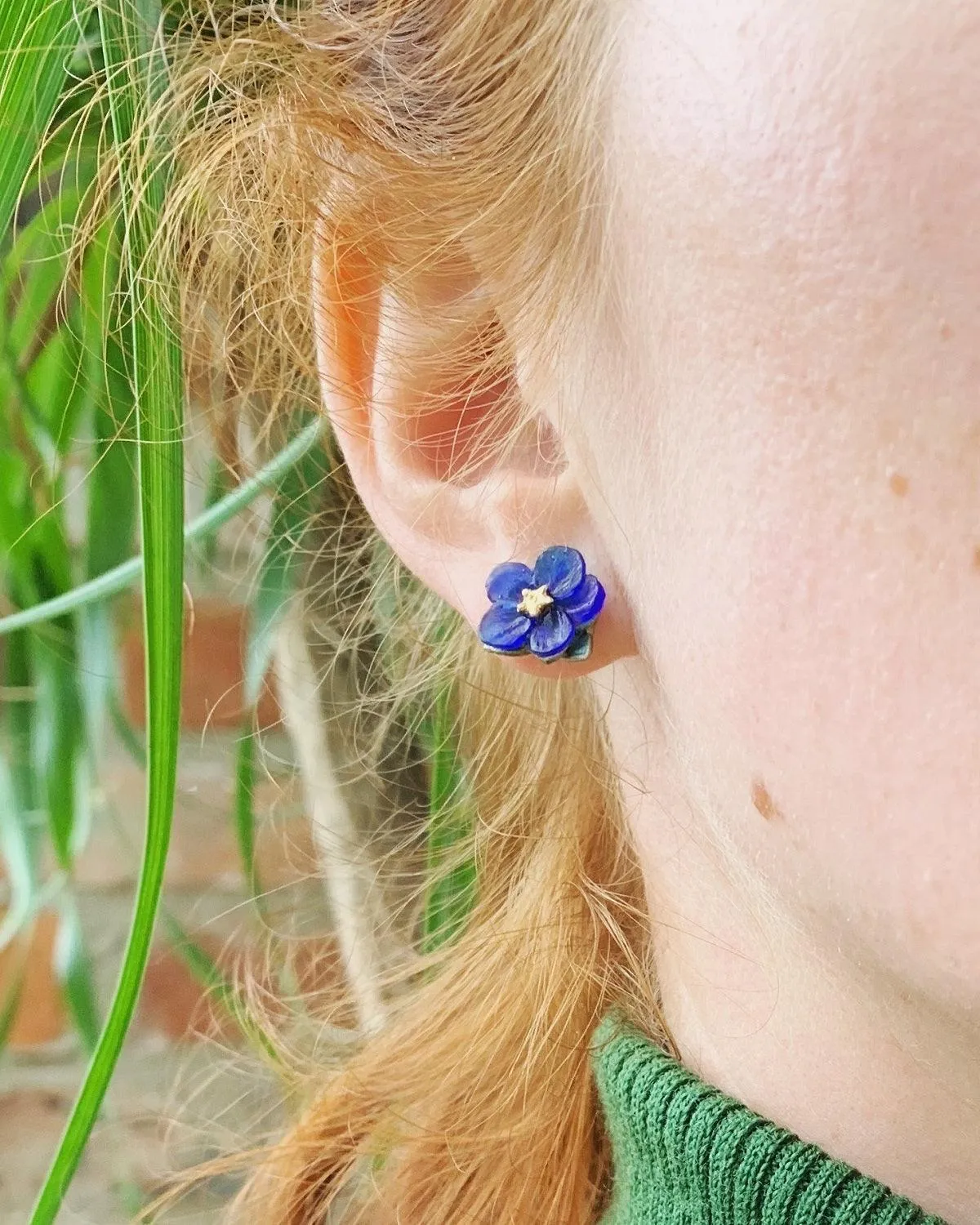 Blue-Eyed Mary Earrings - Petite Post