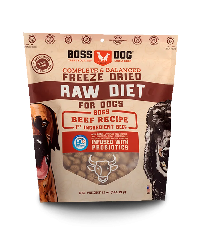 Boss Dog® Brand Freeze Dried Raw Diet Beef Recipe for Dog