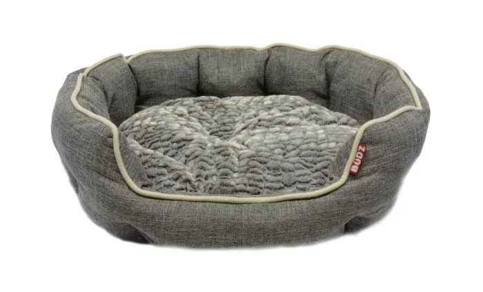 Bud-Z Round Deluxe Cuddler Grey Dog 29x24in