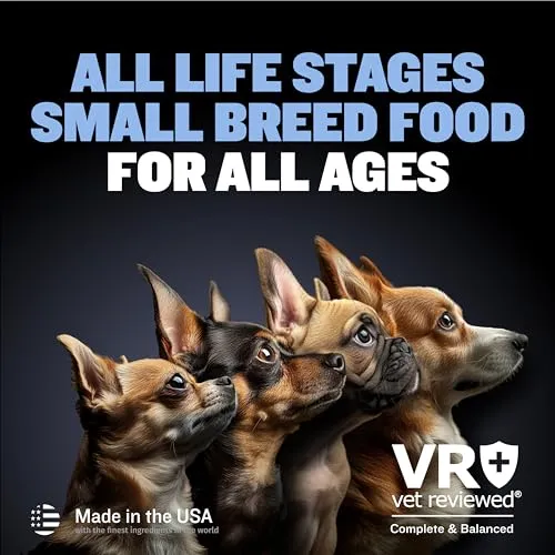 Bully Max 26/14 Small Breed Dry Dog Food for Skin, Coat & Sensitive Stomach - Chicken & Rice, Dry Soft Kibble Bites for Puppies, Adult & Senior Dogs - Natural French Bulldog Puppy Food, 5 lbs
