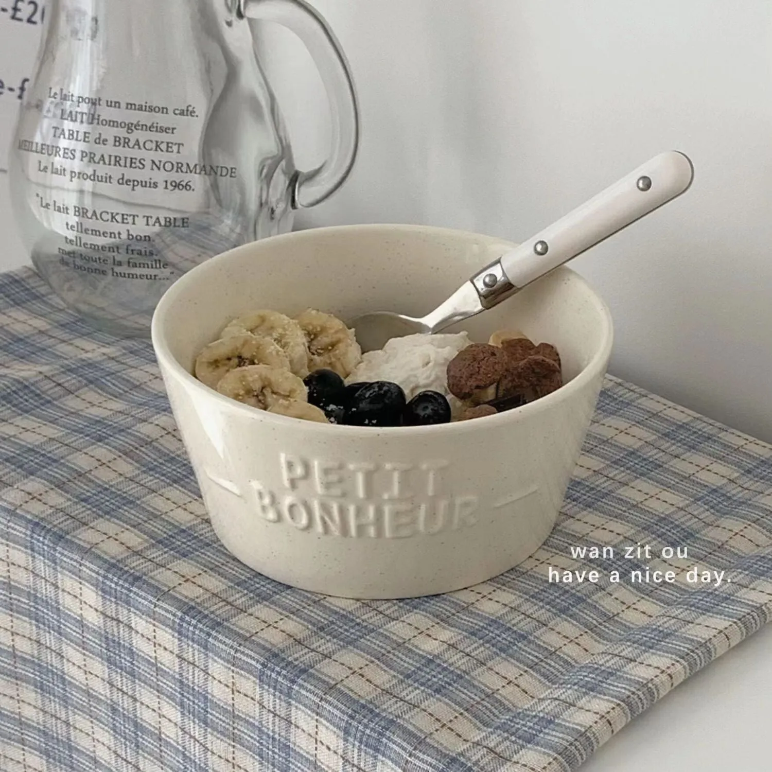 Ceramic Tableware Bowl with Sesame Point