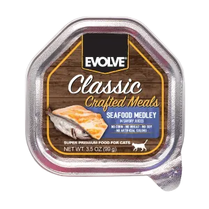 Classic Crafted Meals Seafood Medley Wet Cat Food | 3.5 oz - 15 pk | Evolve