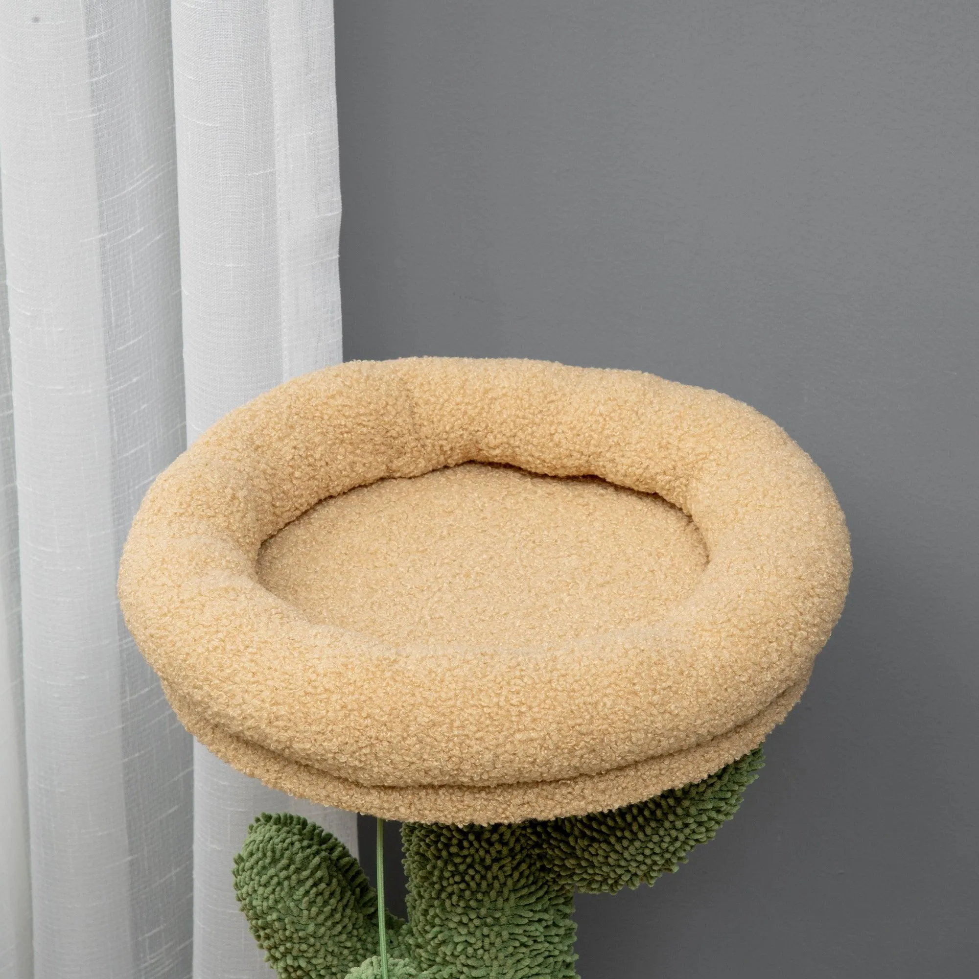 Cosy Cat Tree with Bed & Toys, 72cm - Yellow & Green