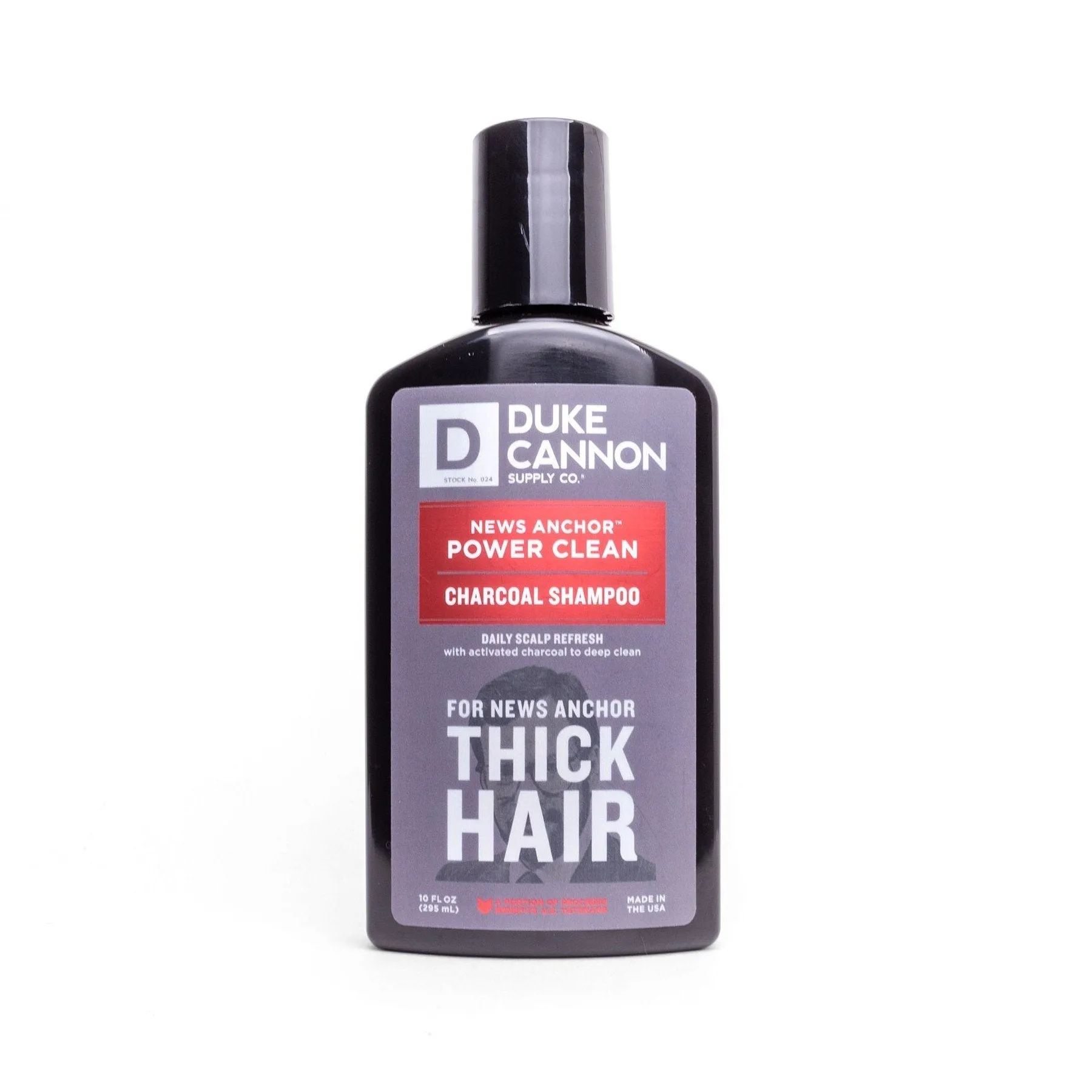 Duke Cannon Supply Co. News Anchor Power Clean Charcoal Shampoo