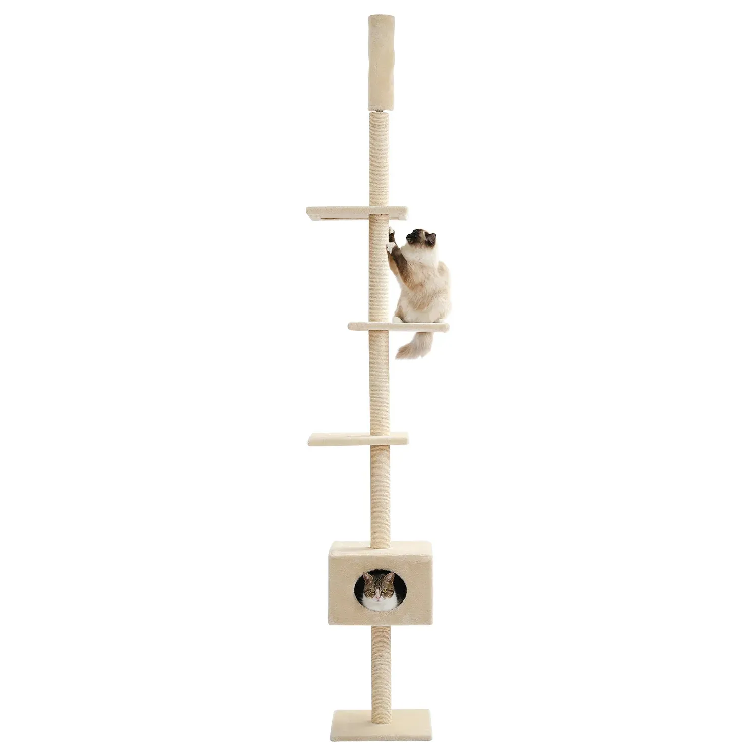 Floor to Ceiling Cactus Shape Adjustable Cat Tree