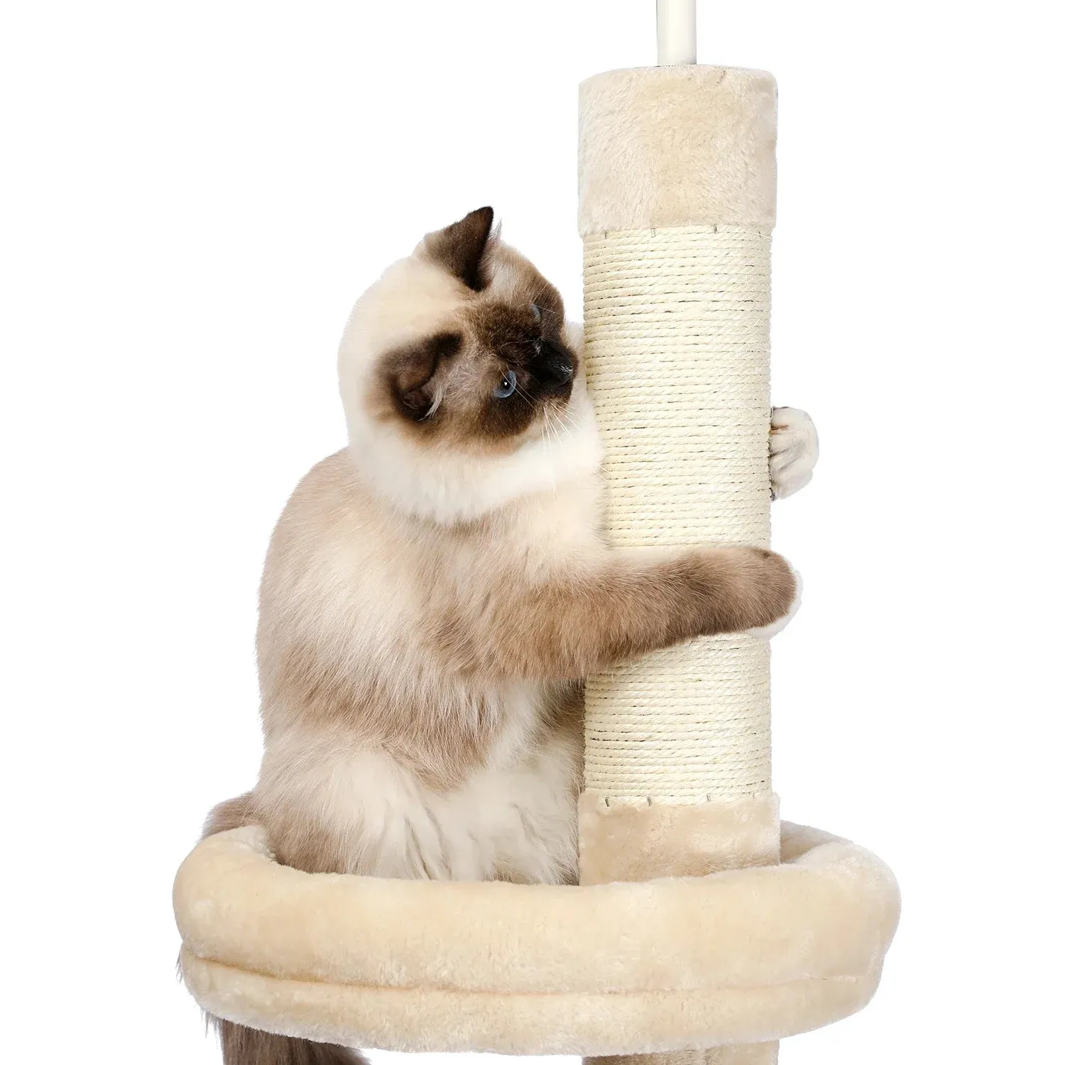 Floor-to-Ceiling Cat Tree - 228-274cm Tall Cat Climbing Tower
