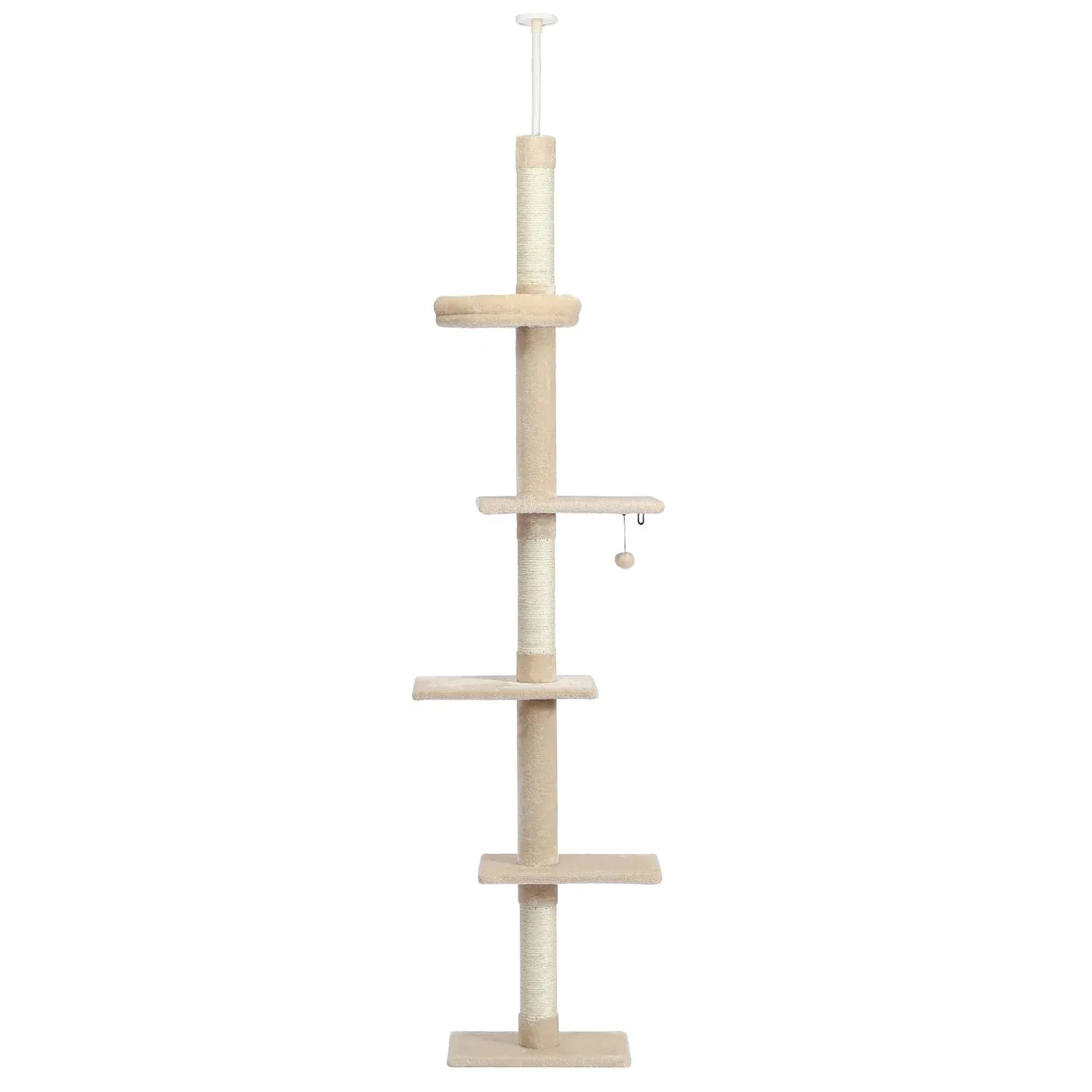 Floor-to-Ceiling Cat Tree - 228-274cm Tall Cat Climbing Tower