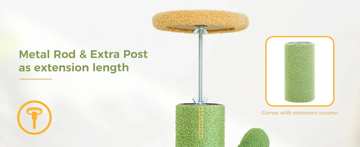 Floor-to-Ceiling Cat Tree - 228-274cm Tall Cat Climbing Tower