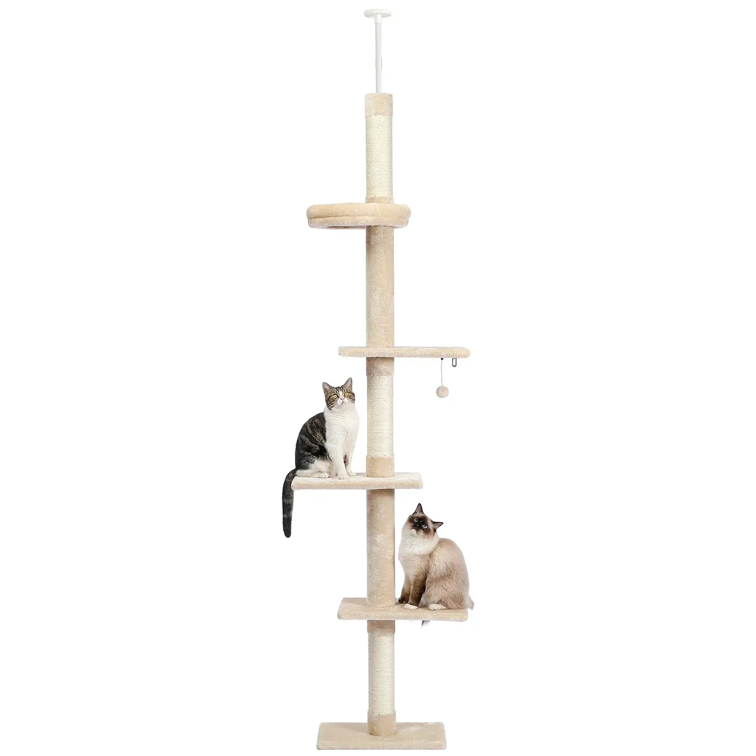 Floor-to-Ceiling Cat Tree - 228-274cm Tall Cat Climbing Tower