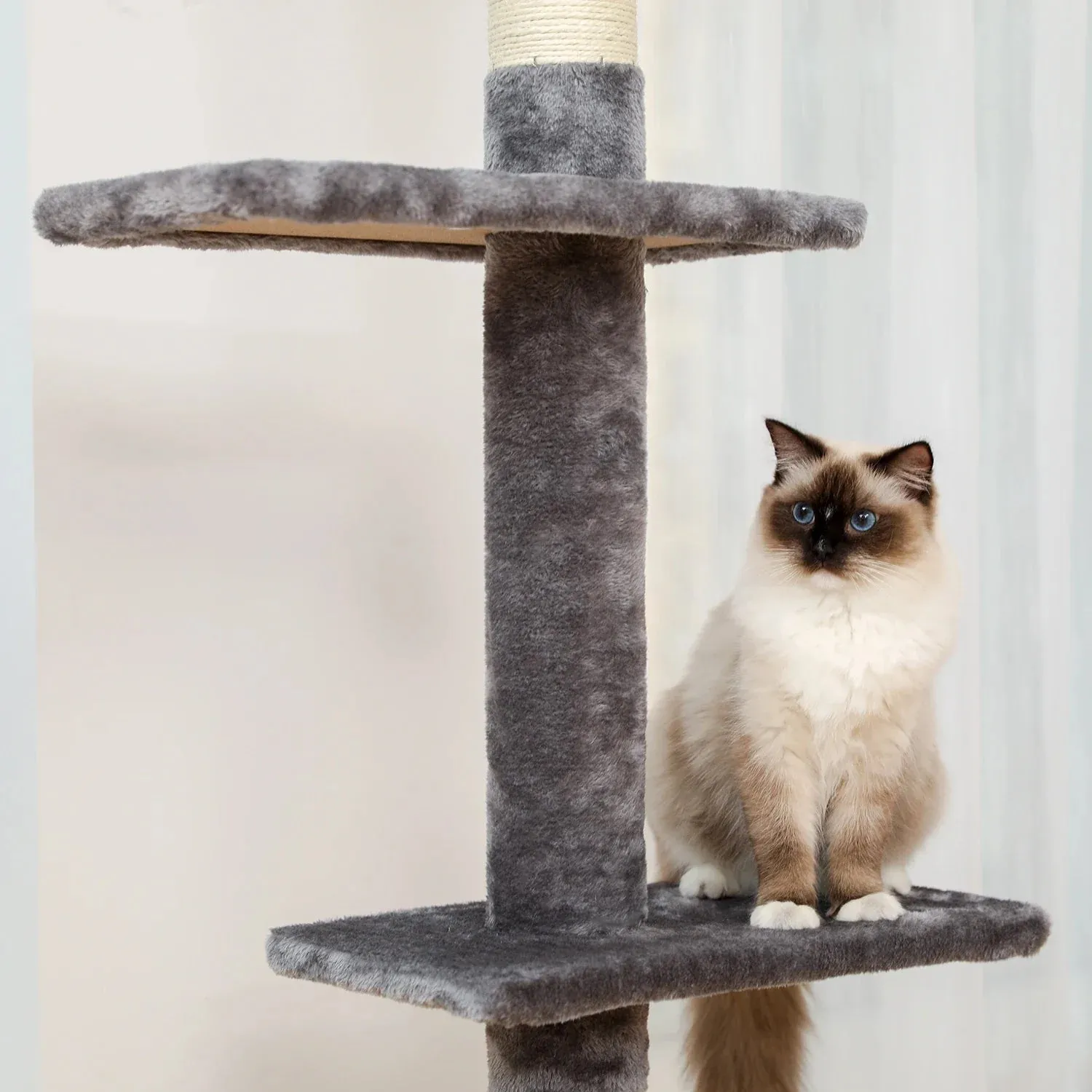Floor-to-Ceiling Cat Tree - 228-274cm Tall Cat Climbing Tower