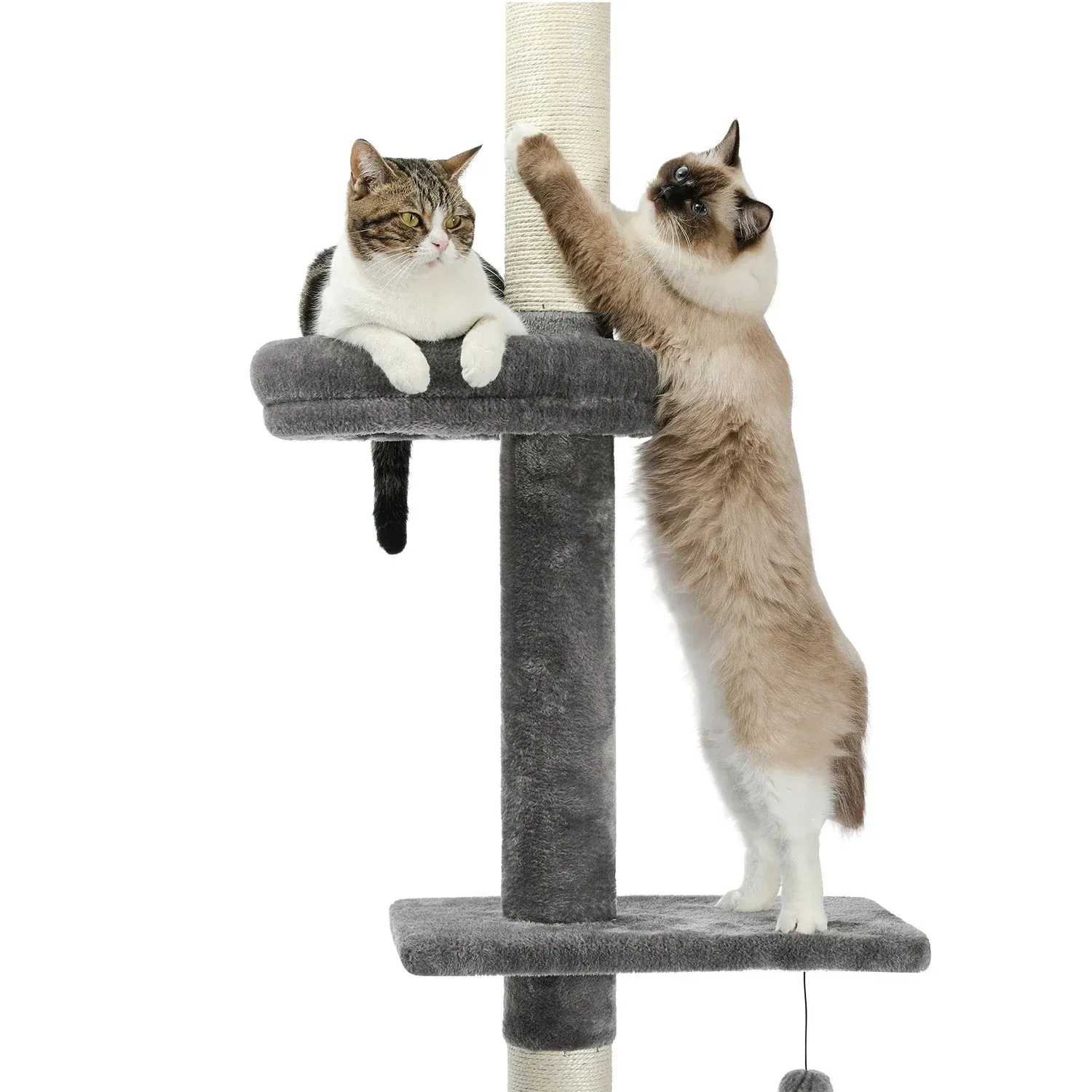 Floor-to-Ceiling Cat Tree - 228-274cm Tall Cat Climbing Tower