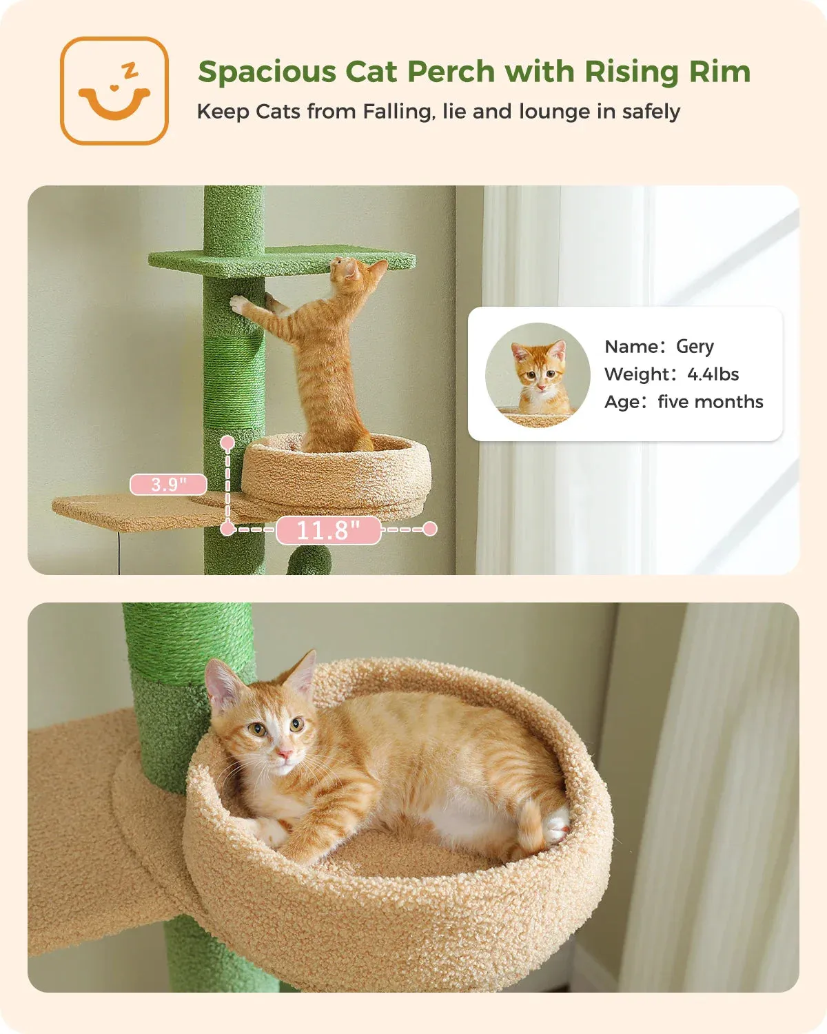 Floor-to-Ceiling Cat Tree - 228-274cm Tall Cat Climbing Tower