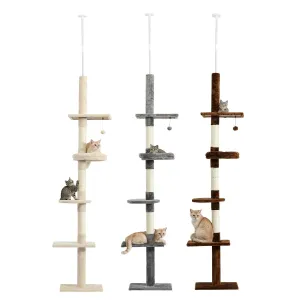 Floor-to-Ceiling Cat Tree - 228-274cm Tall Cat Climbing Tower