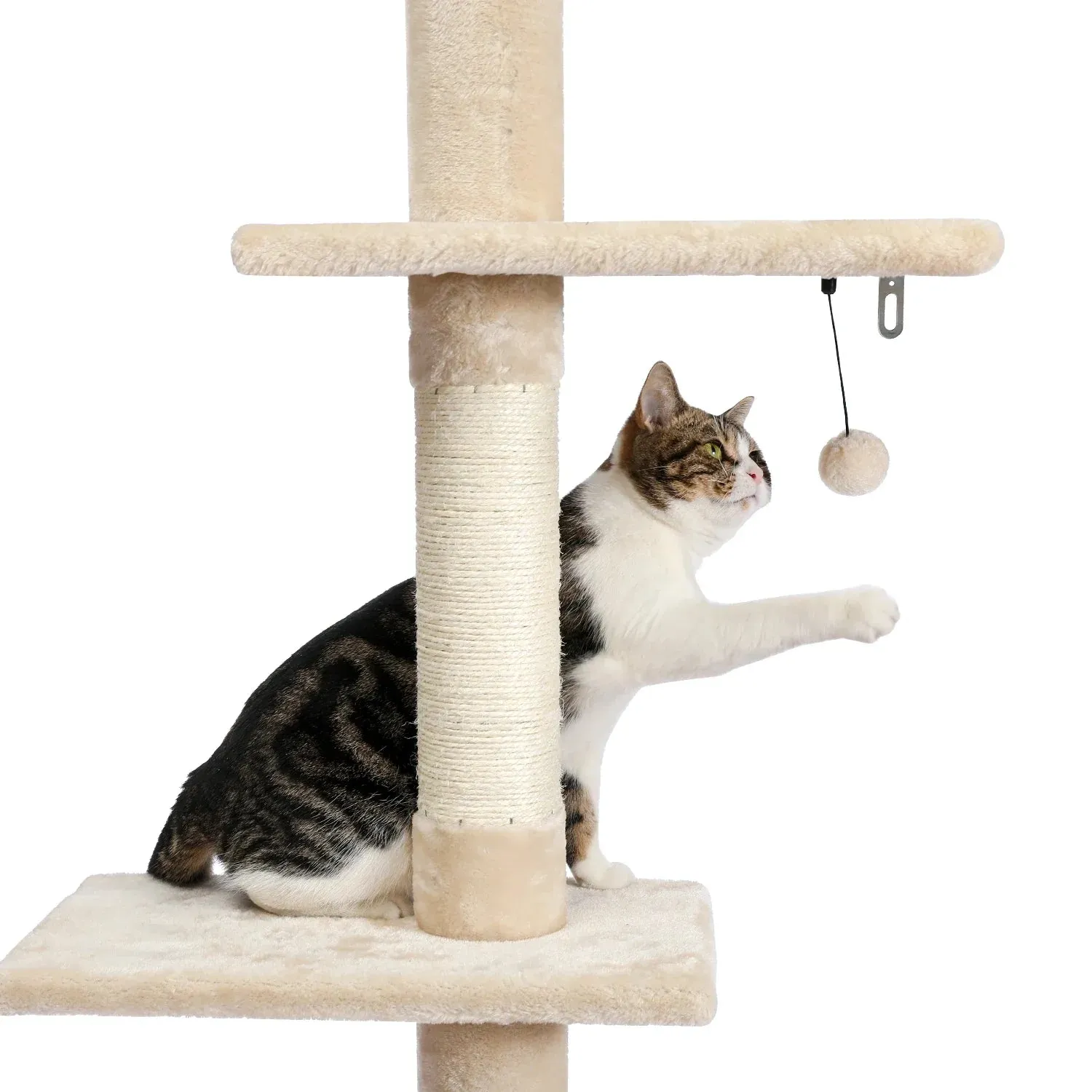 Floor-to-Ceiling Cat Tree - 228-274cm Tall Cat Climbing Tower