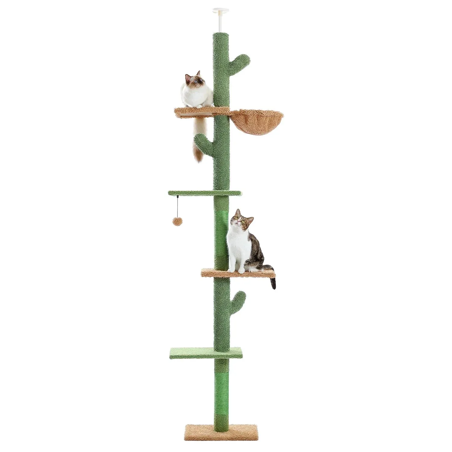 Floor-to-Ceiling Cat Tree - 228-274cm Tall Cat Climbing Tower