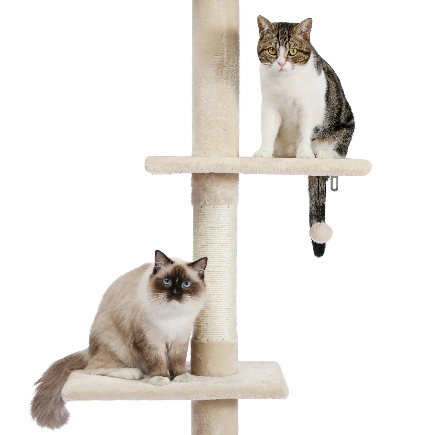 Floor-to-Ceiling Cat Tree - 228-274cm Tall Cat Climbing Tower