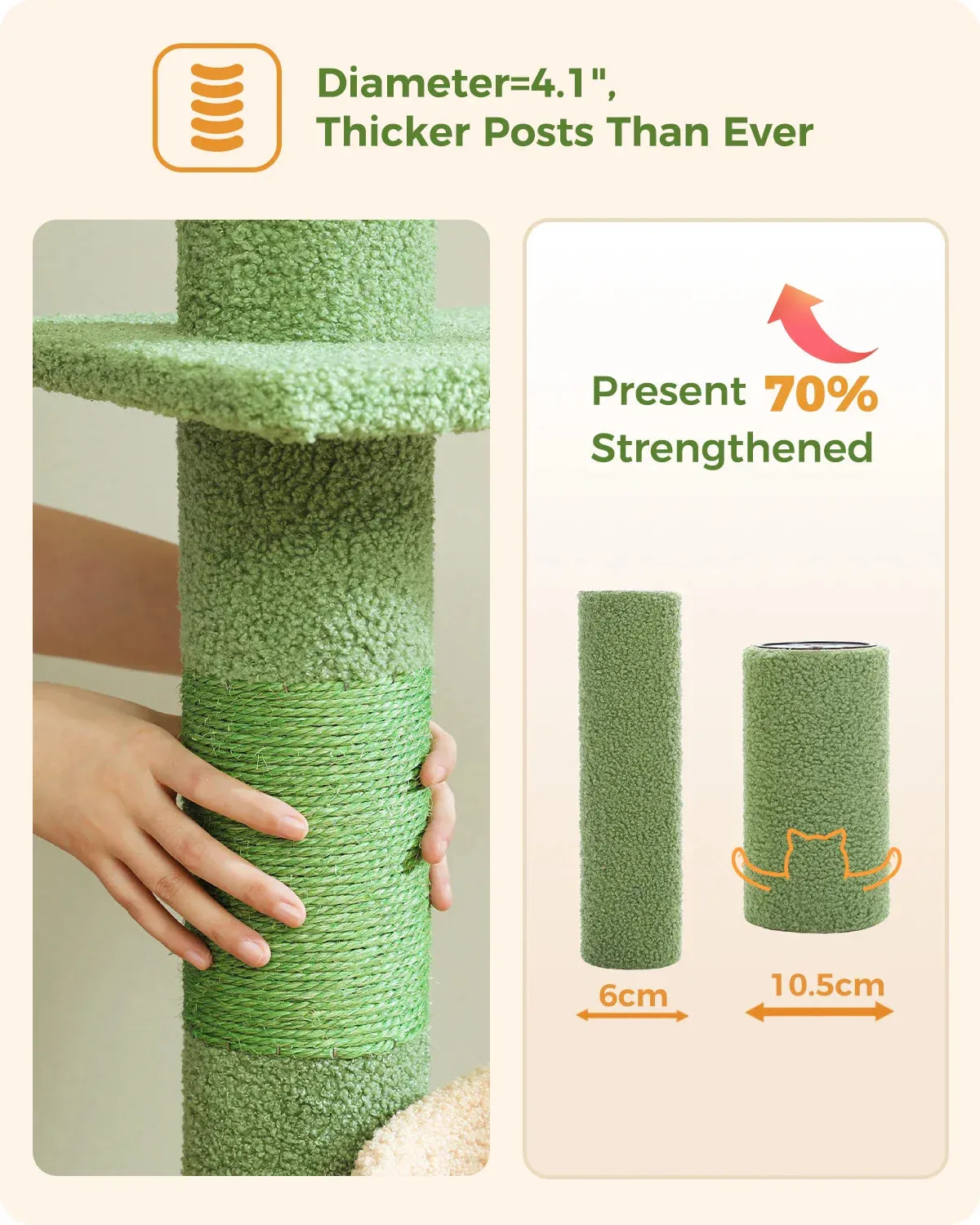 Floor-to-Ceiling Cat Tree - 228-274cm Tall Cat Climbing Tower