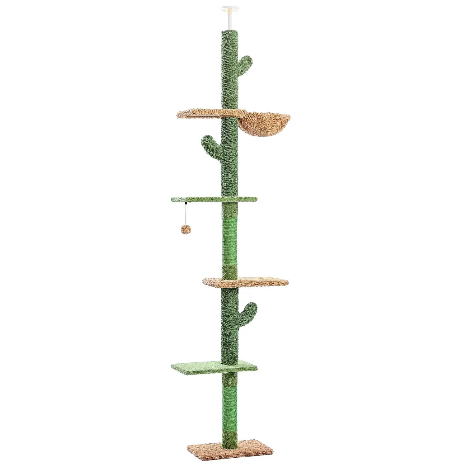 Floor-to-Ceiling Cat Tree - 228-274cm Tall Cat Climbing Tower