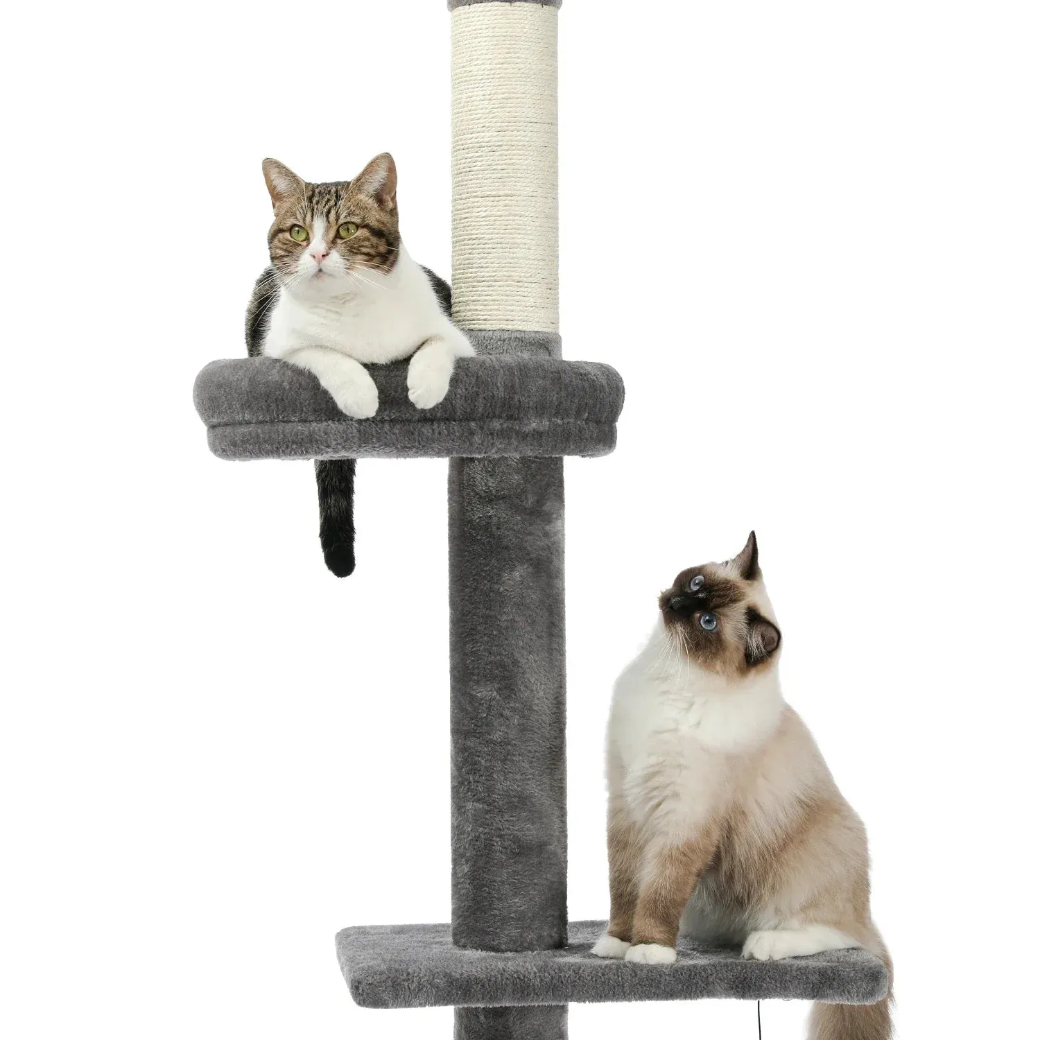 Floor-to-Ceiling Cat Tree - 228-274cm Tall Cat Climbing Tower