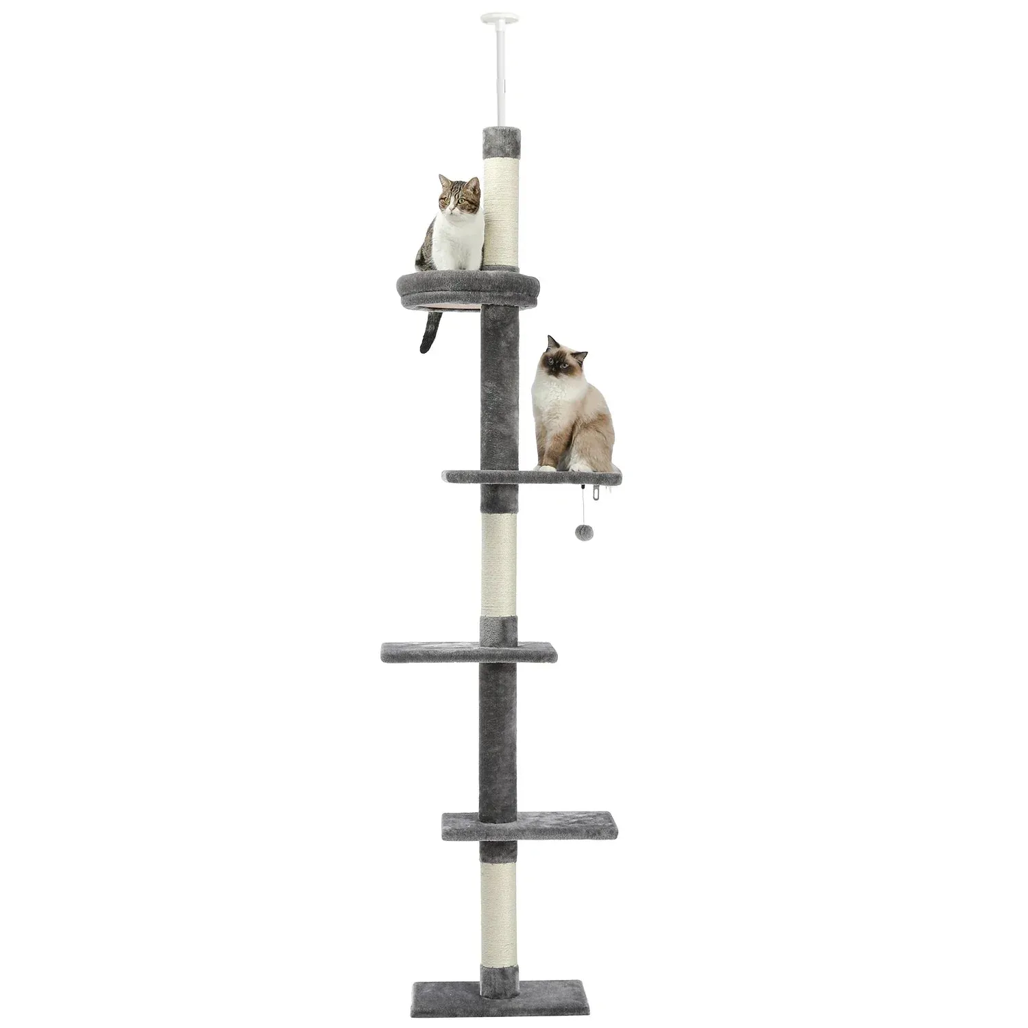 Floor-to-Ceiling Cat Tree - 228-274cm Tall Cat Climbing Tower