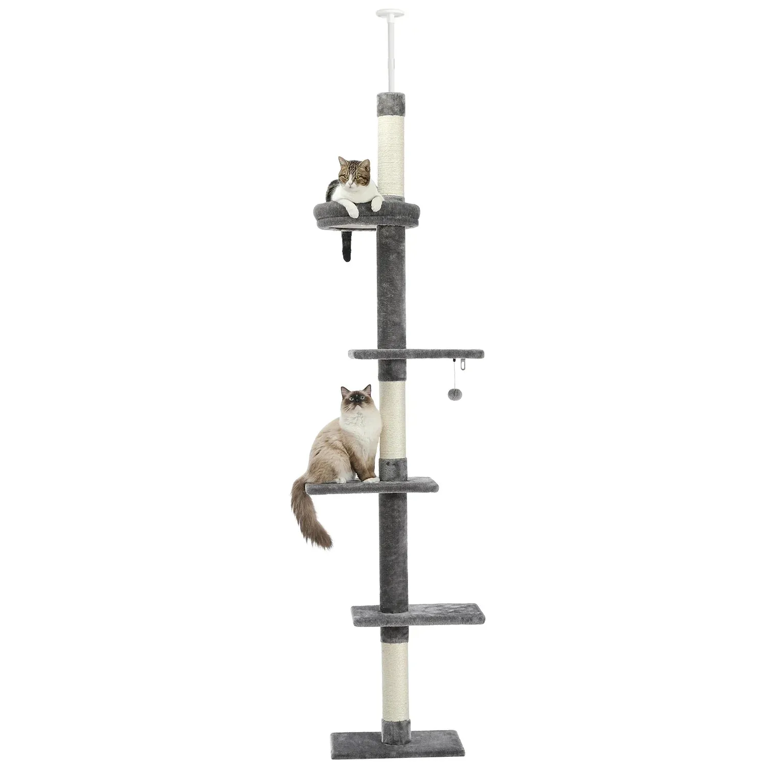 Floor-to-Ceiling Cat Tree - 228-274cm Tall Cat Climbing Tower