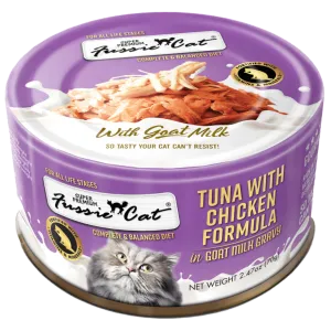Fussie Cat Premium Tuna with Chicken Formula in Goat Milk Gravy Canned Cat Food