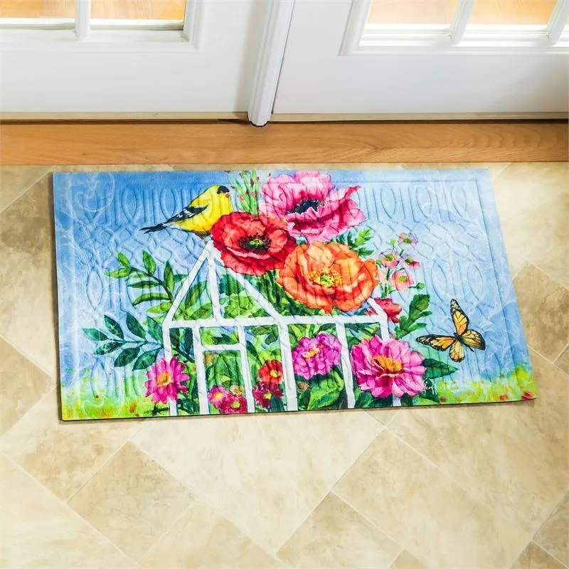 Greenhouse Birds Embossed Floor Mat
