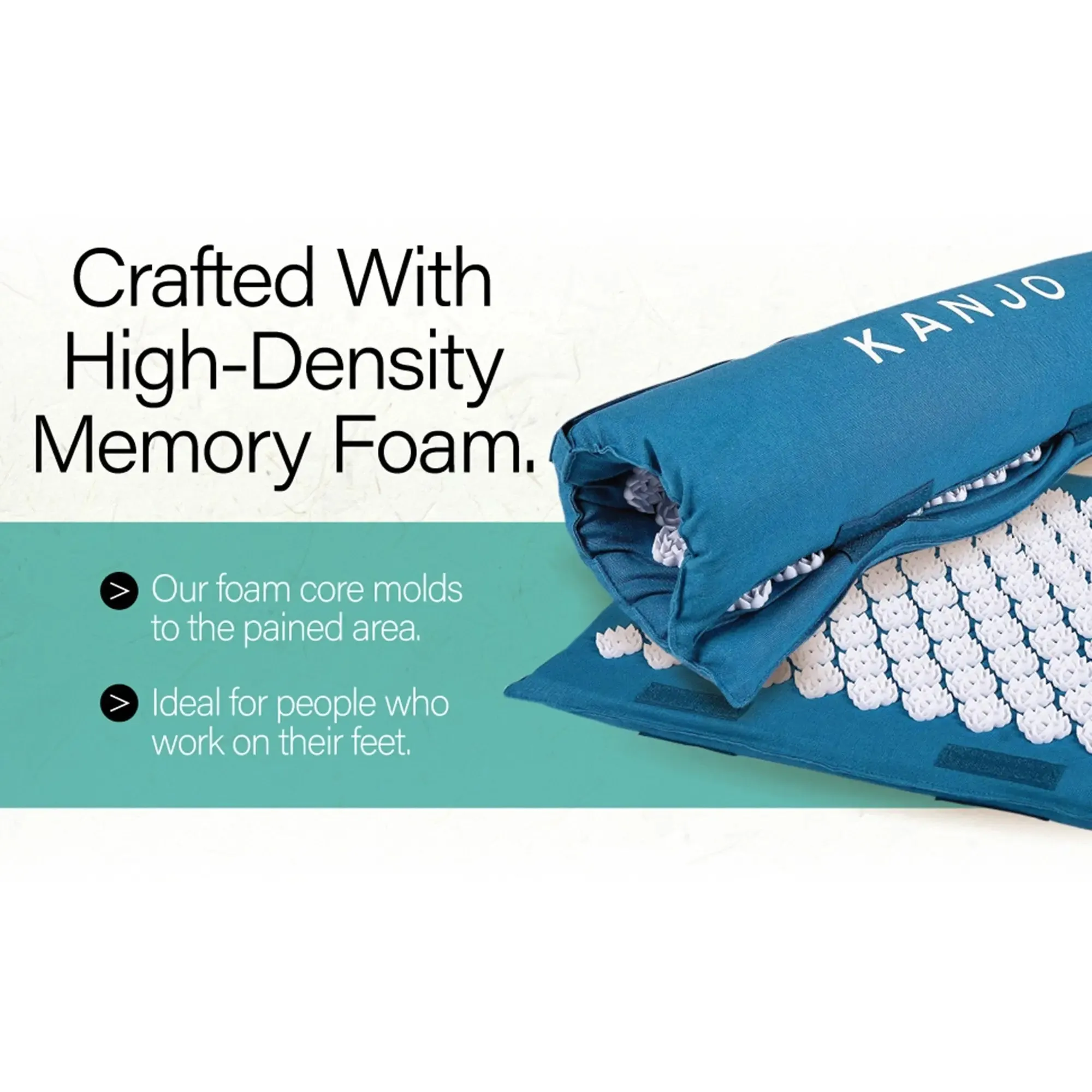 Kanjo Acupressure Memory Foam Foot Mat, Teal