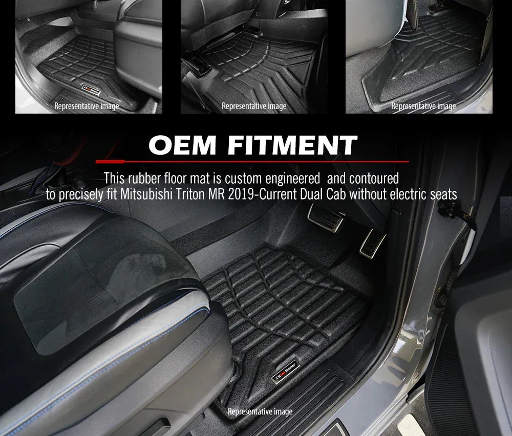 KIWI MASTER 3D Car Floor Mats Fit Mitsubishi Triton MR 2019-Current