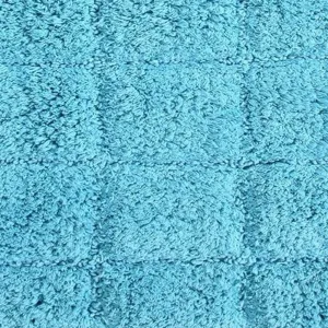 Knightsbridge Summer Tile 220 GSF Non Skid Back Bath Rug 20 x 30 - Aqua