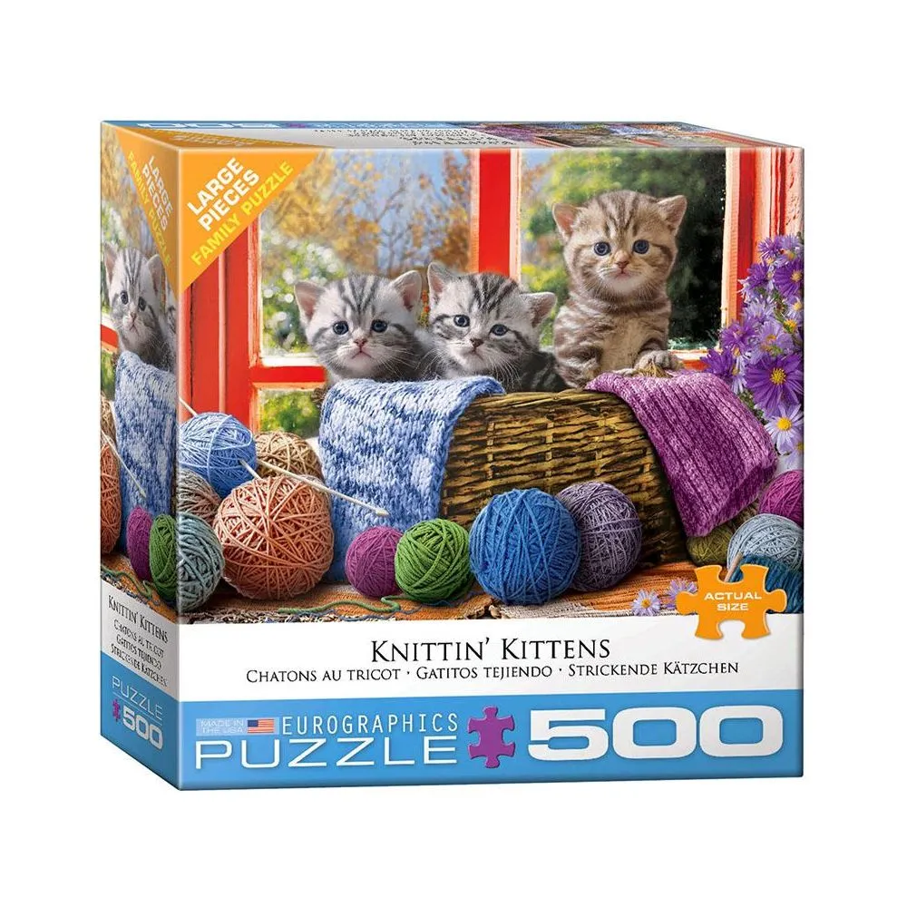 Knitten Kittens- 500 Extra Large Piece Jigsaw Puzzle