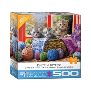 Knitten Kittens- 500 Extra Large Piece Jigsaw Puzzle