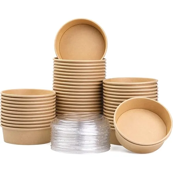 KRAFT SALAD BOWL WITH PET LID-BROWN-CARTON OF 300 PCS
